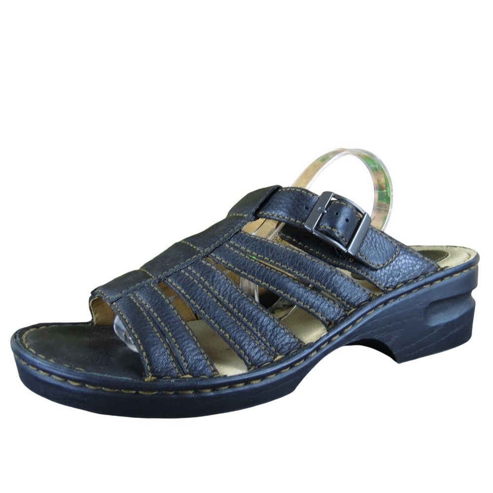 GNW Women Dove Slide Black Leather Sz 11 Medium‎ Gently Used 2025